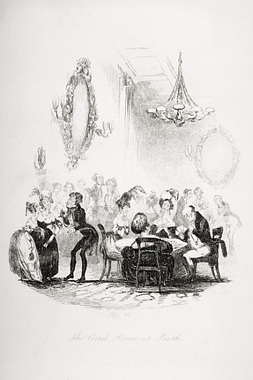 The card room at Bath, illustration from `The Pickwick Papers'', Charles Dickens (1812-70) published von Hablot Knight (Phiz) Browne