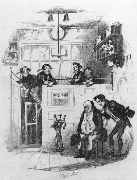 Mr. Pickwick and Sam in the attorney''s office, illustration from ''The Pickwick Papers'' Charles Di