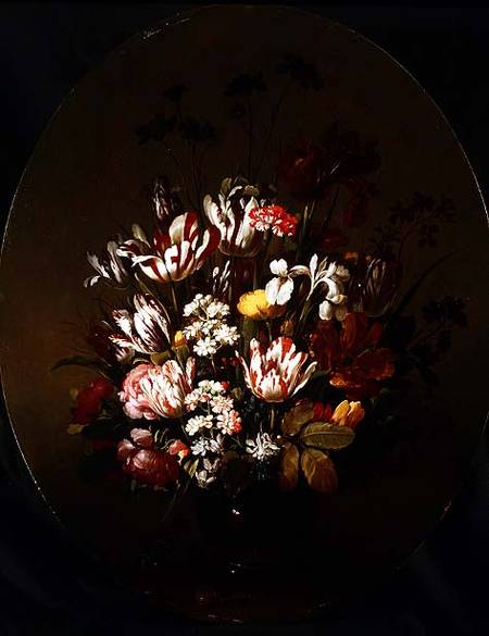 Flowers in a Glass Vase von Hans Bollongier