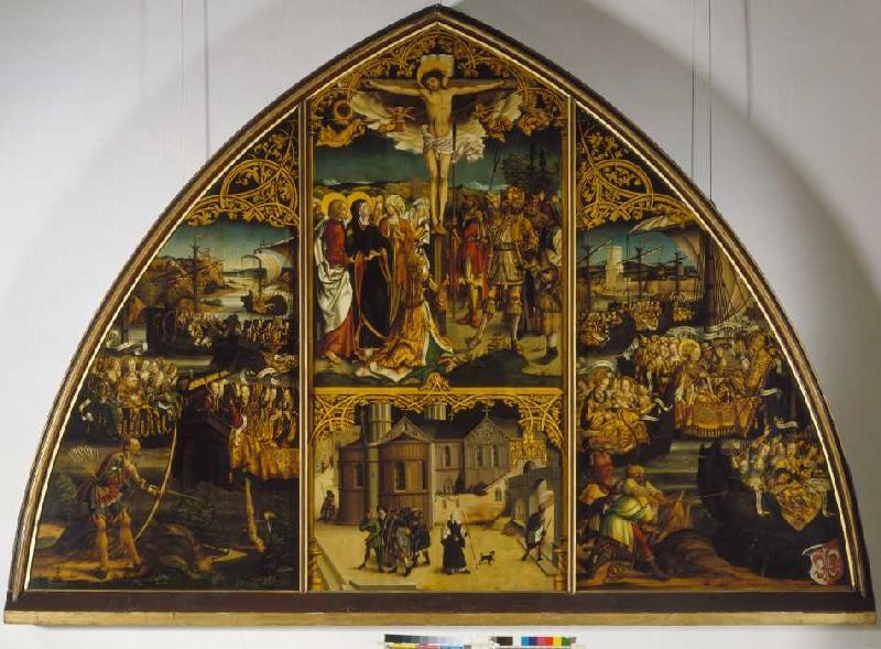 Basilika Sta. Croce Christus am Kreuz, Basilika, Legende der hl. Ursula. von Hans Burgkmair d. Ä.