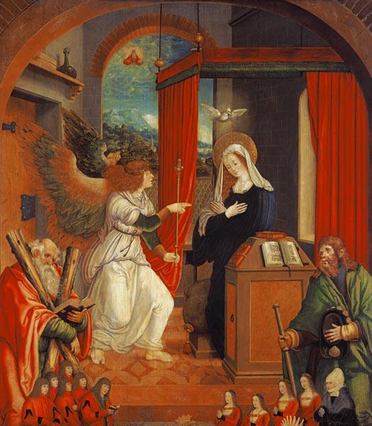 Mariae Verkündigung (mit hl. Andreas und hl. Jakobus, sowie sechs Stifterfiguren)