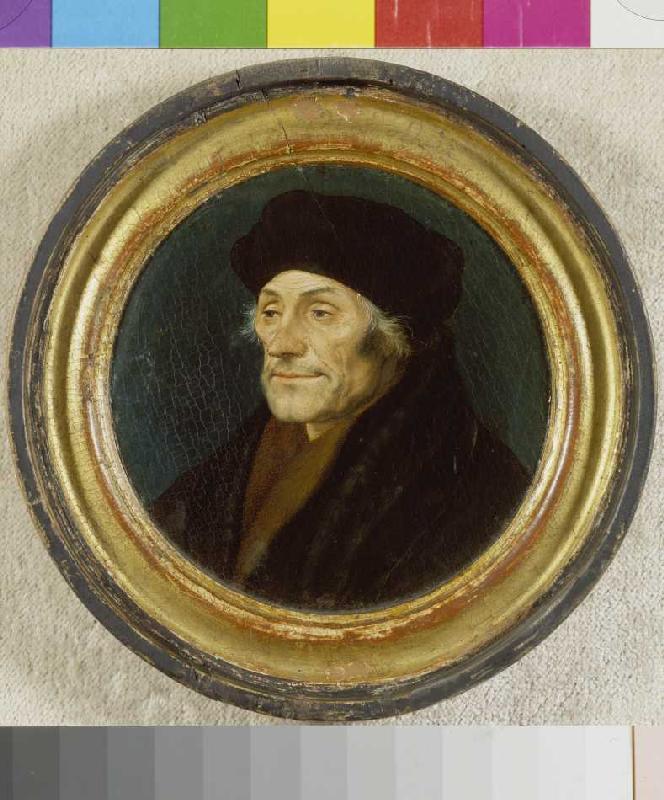 Bildnis des Erasmus von Rotterdam im Rund. von Hans Holbein der Jüngere