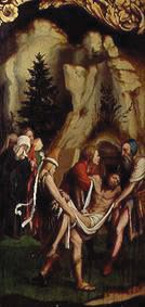 Die Grablegung Christi. Rechte Tafel unten des Passionsaltars. von Hans Holbein der Jüngere