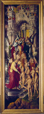 Linker Seitenflügel des Altars des Jüngstens Gerichts, Paradiespforte von Hans Memling