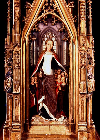 St. Ursula and the Holy Virgins, from the Reliquary of St. Ursula, 1489 (see also 185907) von Hans Memling