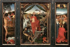 Auferstehungsaltar, Triptychon (hl. Sebastian, Auferstehung, Himmelfahrt)