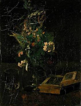 Still Life with a Bunch of Flowers and a Bible 1872