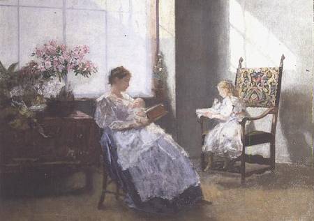 Mrs Masarai and her Daughter von Hans Tichy