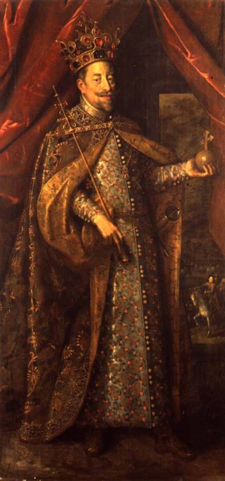 Emperor Matthias of Austria in Bohemian Coronation Robes von Hans von Aachen