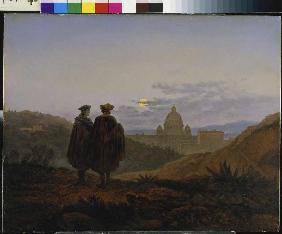 Erinnerung an Rom (Blick auf die Peterskirceh in Rom 1839