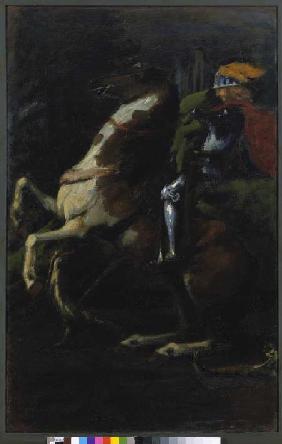 Triptychon Die drei Reiter, rechte Tafel: Der hl. Georg 1885/1887