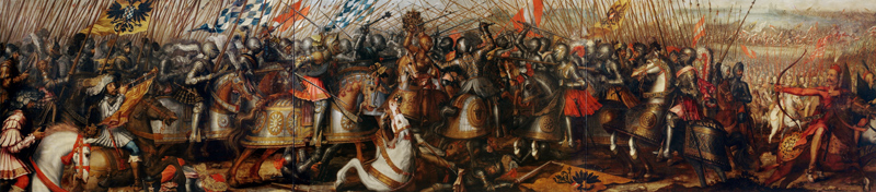 Ludwig IV. (der Bayer) von Bayern besiegt Friedrich III. von Habsburg 1322 in der Schlacht bei Mühld von Hans Werl