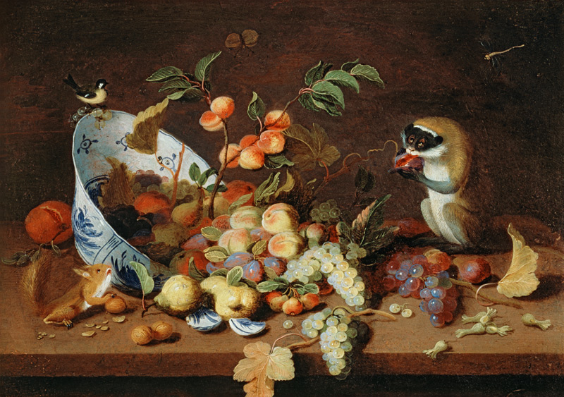 Stilleben mit Früchten und Tieren von Hans van Essen