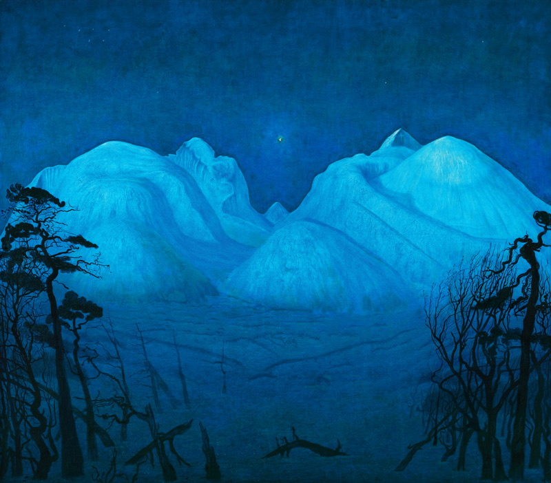 Winternacht in den Bergen von Harald Sohlberg