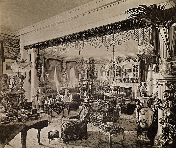 The Drawing Room, Wickham Hall, Kent, 1897 (b/w photo)  von Harold Palmer