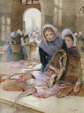 Frauen auf dem Fischmarkt, Boulogne (?).