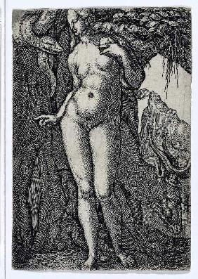 Die Geschichte von Adam und Eva: Eva mit einer Hirschkuh 1540