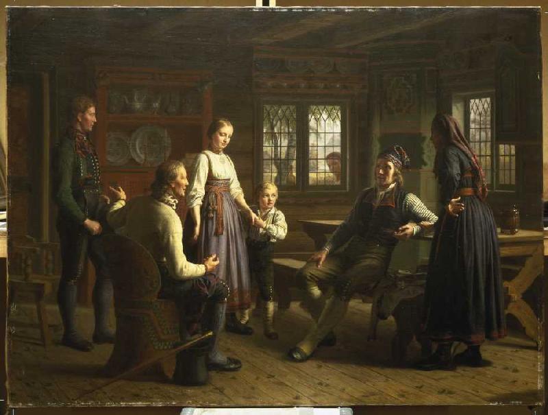 Der Vater als Fürsprecher seines Sohnes (Telemarken/Norwegen) von Heinrich Aug.Georg Schiott