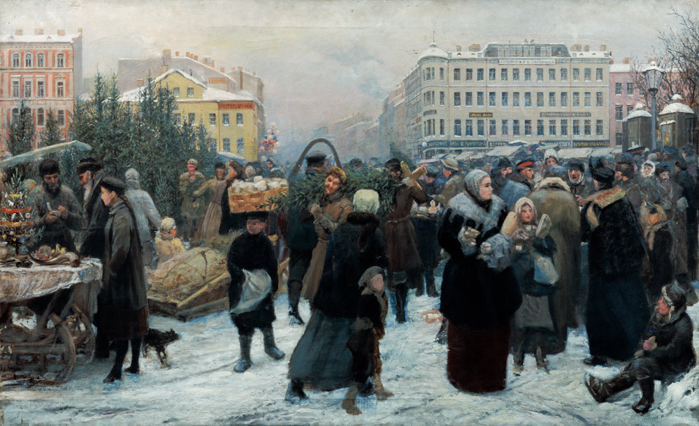 Weihnachtsmarkt von Heinrich Genrich Matwejetisch Maniser