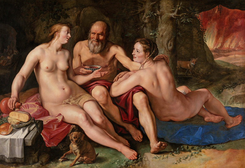 Lot und seine Töchter von Hendrick Goltzius