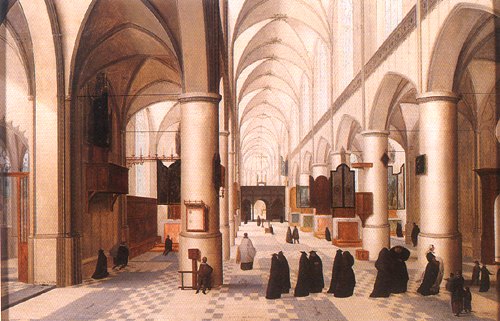 Kircheninneres mit Taufszene von Hendrick van Steenwijck d. Ä.