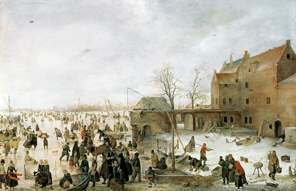 A Scene on the Ice near a Town von Hendrik Averkamp