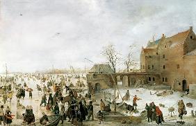 A Scene on the Ice near a Town c.1615