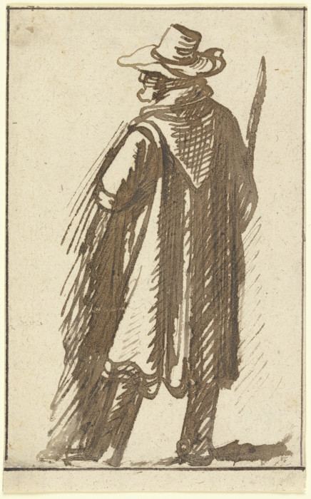 Mann im Kapuzenmantel von Hendrik Goudt