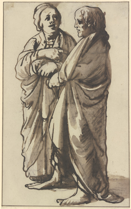 Zwei männliche Gewandfiguren von Hendrik Goudt