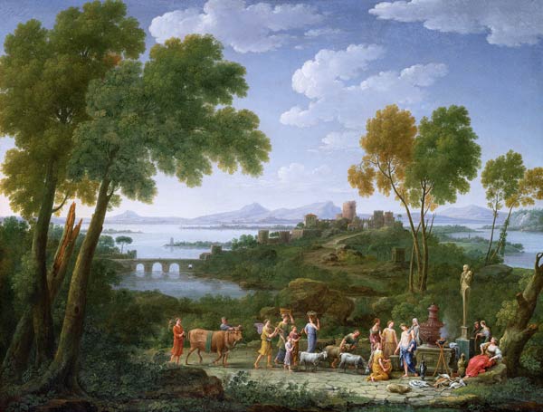 An Extensive Italianate Landscape with a Sacrifice von Hendrik van Lint