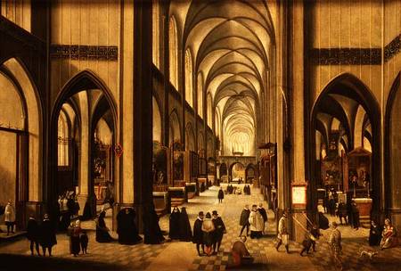 Interior of Antwerp cathedral with the Seven Sacraments von Hendrik van Steenwyck