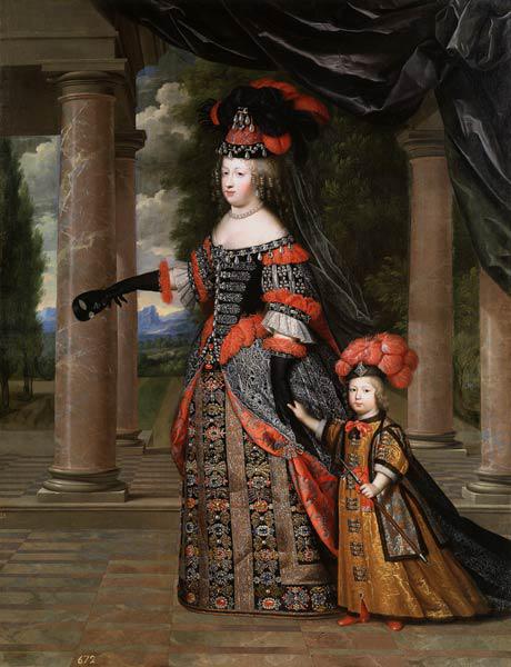 Maria Theresia von Spanien mit ihrem Sohn dem Dauphin