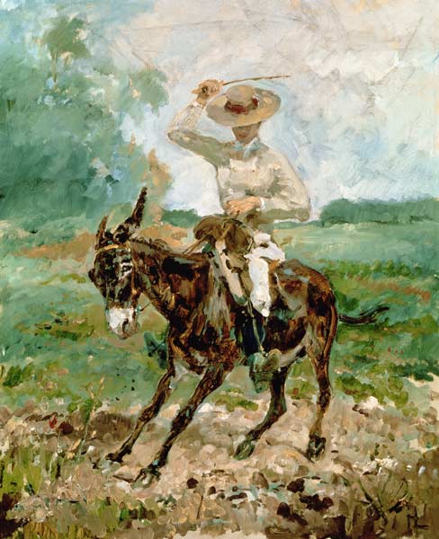 Raoul Tapie de Celeyran (1868-1937) on a Donkey von Henri de Toulouse-Lautrec