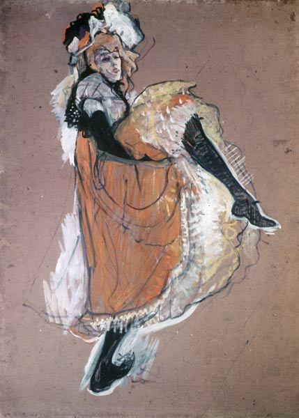 Jane Avril tanzend von Henri de Toulouse-Lautrec