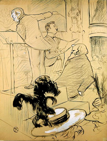 Ambroise Thomas (1811-96) at a rehearsal of his opera ''Francesca da Rimini'', 1896 (pen & ink and p von Henri de Toulouse-Lautrec
