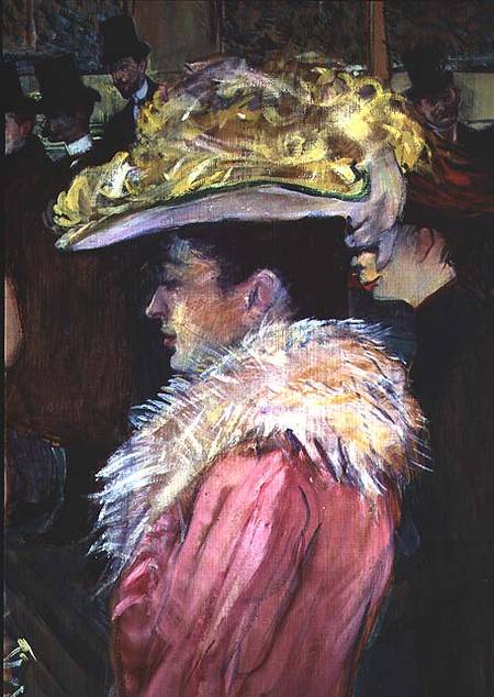 The Dance of the Moulin Rouge: detail of an elegant woman dressed in pink von Henri de Toulouse-Lautrec