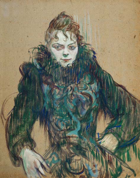 Die Frau mit der schwarzen Boa von Henri de Toulouse-Lautrec