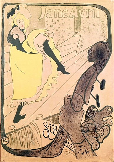 Poster advertising Jane Avril (1868-1943) at the Jardin de Paris von Henri de Toulouse-Lautrec