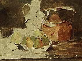 Stillleben mit Obst und Wasserkessel von Henri de Toulouse-Lautrec