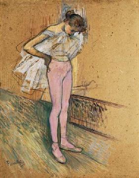 A Dancer Adjusting Her Leotard