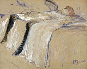 Woman lying on her Back - Lassitude, study for 'Elles' 1896  card