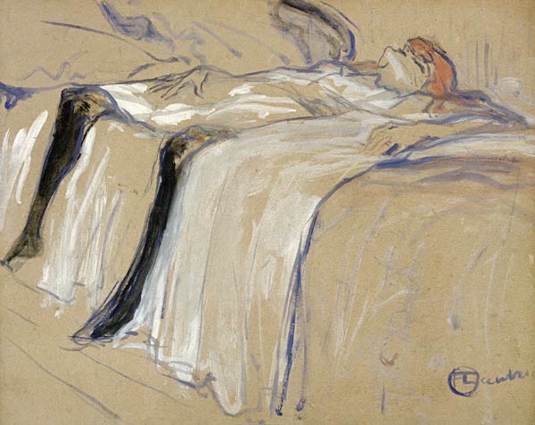 Woman lying on her Back - Lassitude, study for 'Elles' von Henri de Toulouse-Lautrec