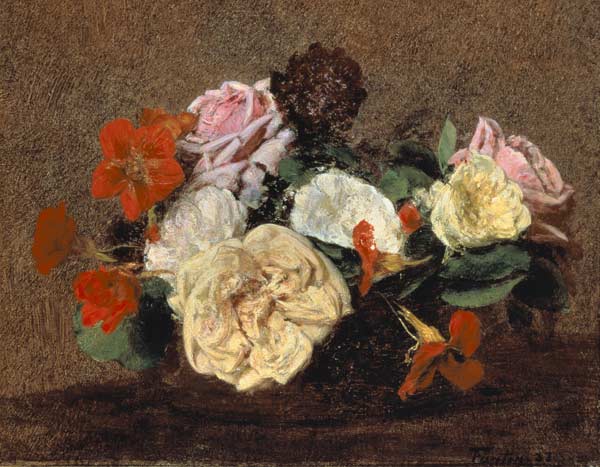 Bouquet of Roses and Nasturtiums von Henri Fantin-Latour