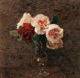 Still Life of Pink and Red Roses