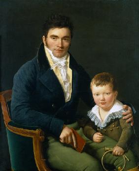Portrait eines Mitglieds der Barbet Familie mit seinem Sohn