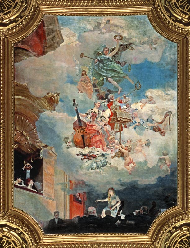 Music across the Ages, ceiling of the Salle des Fetes (ballroom) von Henri Gervex
