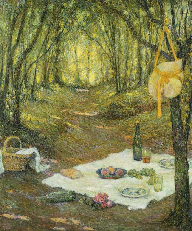 Picknick im Wald (Le Gouter sous Bois, Gerberoy) von Henri Le Sidaner