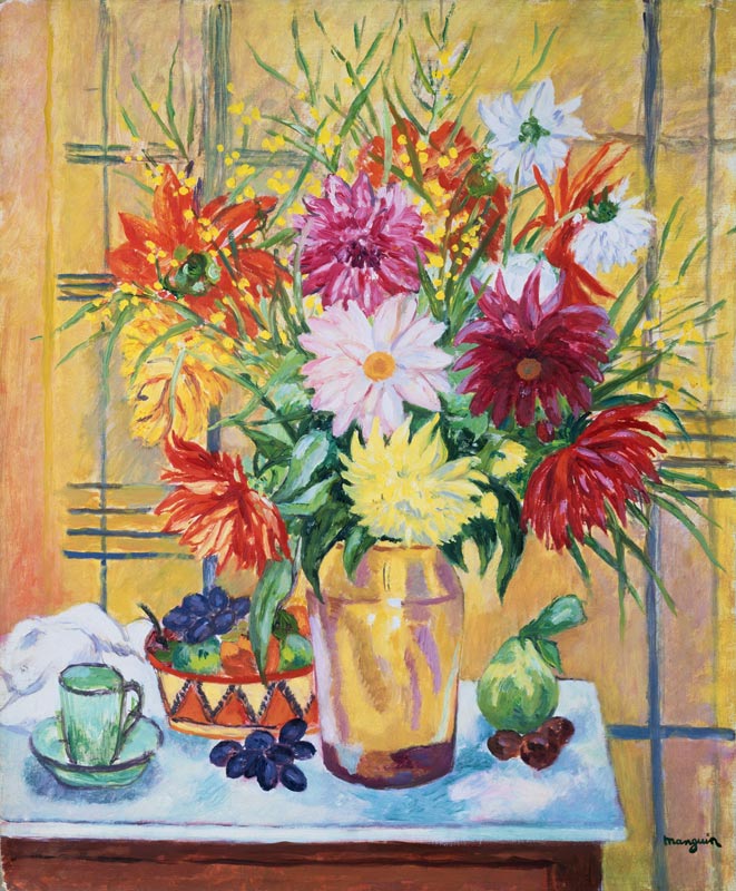Blumen in einer Vase; Blumen in einer Vase von Henri-Charles Manguin