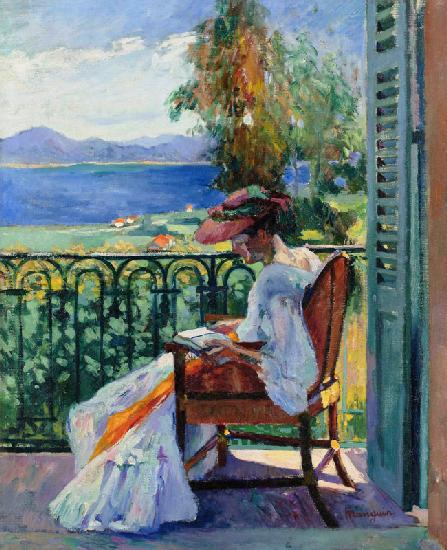 Jeanne sur le balcon de la Villa Demière 1905