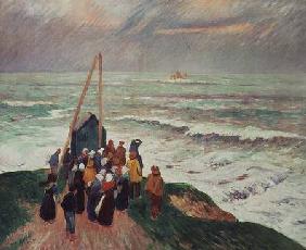 Waiting for the Return of the Fishermen in Brittany 1894
